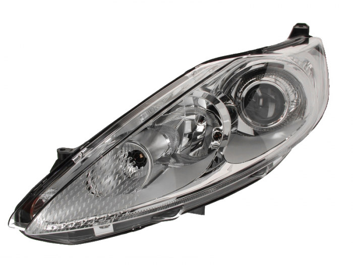 Far stanga (H1/H7, reglaj electric, cu motoras, fundal cromat) FORD FIESTA VI [2]