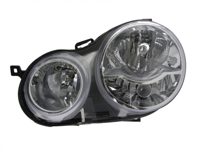 Far stanga (H1/H7, reglaj electric, fundal cromat) VW POLO 2001-2005 [2]