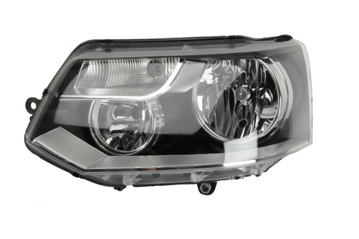 Far stanga (H15/H7, reglaj electric, cu motoras, fundal negru/insertii crom) VW MULTIVAN V, TRANSPORTER V [4]