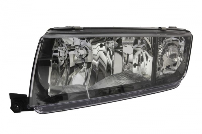 Far stanga (H3/H7, reglaj electric, cadru negru, fundal cromat) SKODA FABIA I, FABIA I PRAKTIK [1]