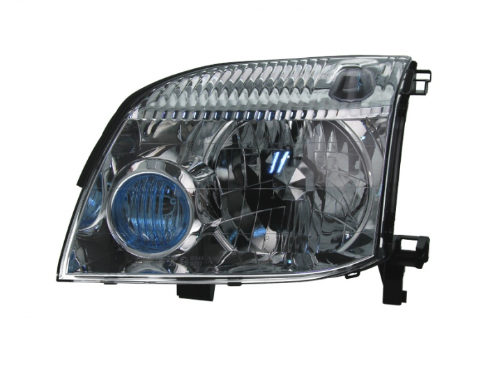 Far stanga (H4, electric, cu motoras, fundal negru/albastru) NISSAN X-TRAIL [1]