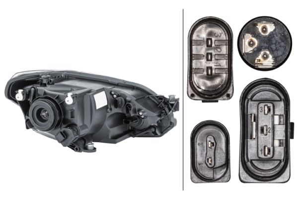 Far stanga H4, electric, cu motoras, interior negru VW UP dupa 2016 [2]