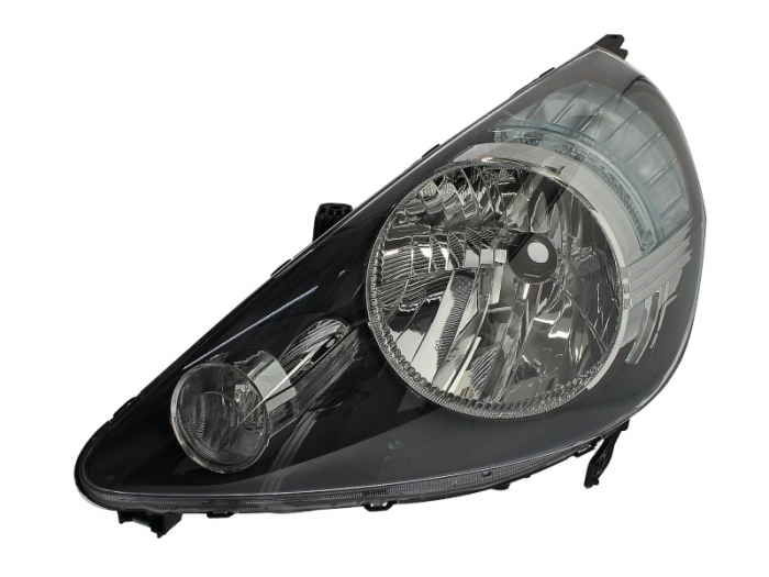 Far stanga (H4, electric, manual, fundal negru/insertii crom) HONDA JAZZ 2005-2008 [1]