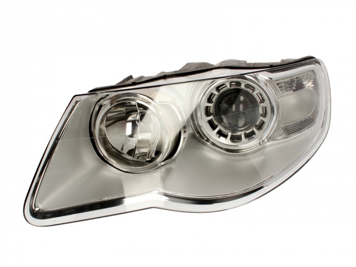 Far stanga (H7/H9, electric, cu motoras, fundal argintiu) VW TOUAREG 2002-2010 [1]