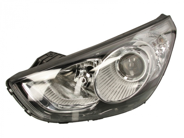 Far stanga (H7, reglaj electric, cu motoras, fundal negru/insertii crom) HYUNDAI IX35 [1]