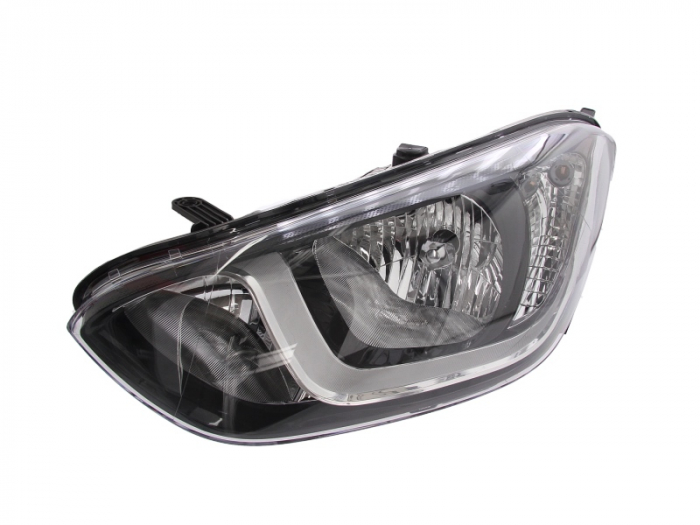 Far stanga (H7, reglaj electric, fundal cromat, Semnalizator argintiu) HYUNDAI I20 2008-2015 [1]