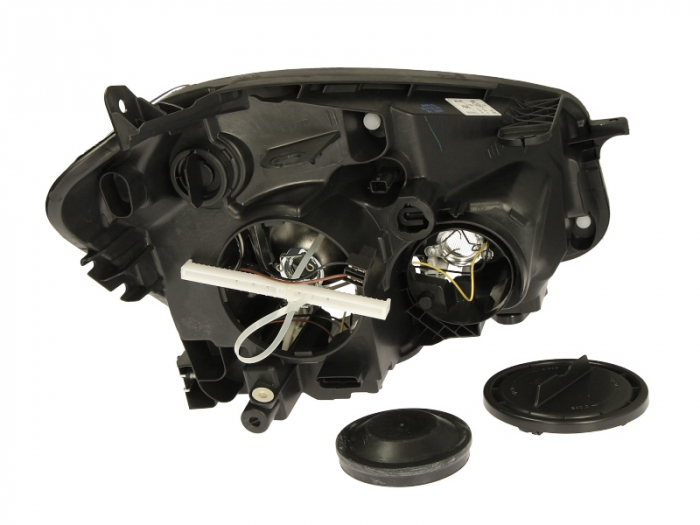 Far stanga (H7, reglaj electric, fundal negru/insertii crom) NISSAN QASHQAI I [2]