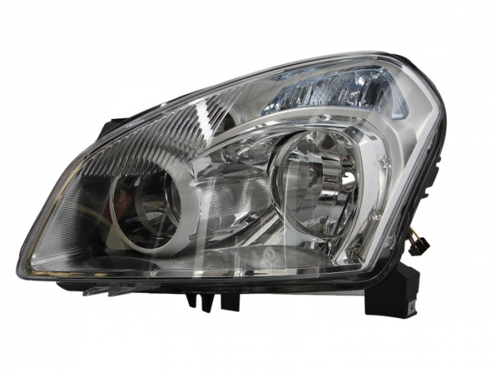 Far stanga (H7, reglaj electric, fundal negru/insertii crom) NISSAN QASHQAI I [1]
