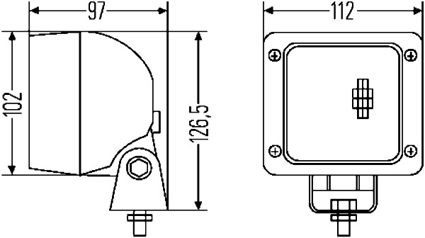 Far universal Dreapta/Stanga (H3, 12/24V, latime 112mm, inaltime 127mm, adancime: 97mm, negru) potrivit DEUTZ FAHR AGROTRON 01.95- [4]