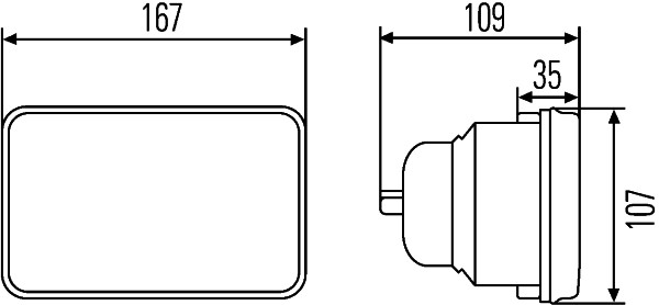 Far universal Dreapta/Stanga (H4, 12/24V, latime 167mm, inaltime 107mm, transparent) potrivit MITSUBISHI GALANT IV; TOYOTA CARINA II, CORONA, CROWN; FENDT 200, 300, 600 01.72- [3]