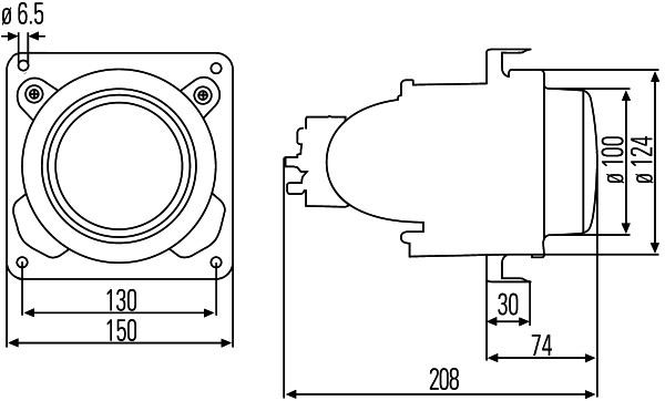 Far universal Dreapta/Stanga (rotund, H1, 24V, diametru 124mm) potrivit NEOPLAN CENTROLINER, EUROLINER, STARLINER 09.96- [4]