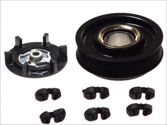 Fulie ambreiaj compresor AC clima (DENSO 7SEU17C 6PK 115mm) ALFA ROMEO MITO; CHEVROLET AVEO; FIAT DOBLO, GRANDE PUNTO, LINEA, PUNTO, PUNTO EVO, QUBO; FORD KA; OPEL AGILA 1.3D/1.7D dupa 2003 [2]
