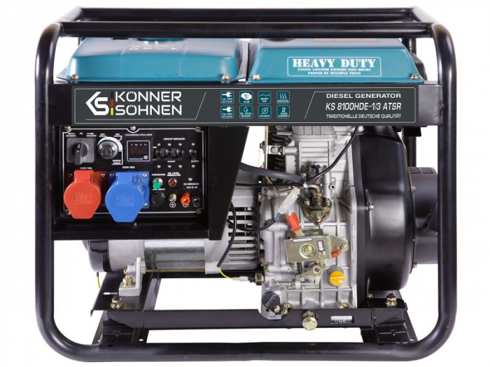 Generator, tip: Diesel 400V, putere motor 14 HP, putere maxima: 6,5kW, curent nominal: 20,8A, stecher: 1x16A (400V), 1x32A (230V); pornire: electric/manual [2]