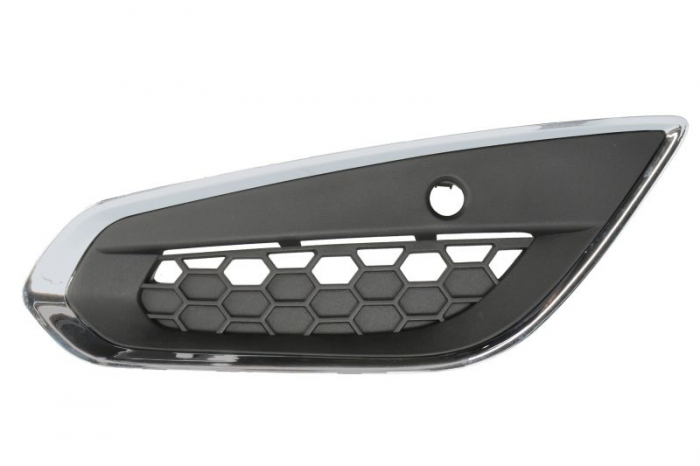Grila bara fata stanga cu ornament cromat cu gauri senzori parcare plastic, negru/crom potrivit VOLVO S60 II 2010-2013 [3]