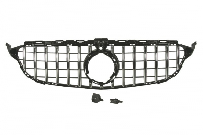 Grila radiator (cu locas camera, AMG STYLING/GT, negru glossy/cromat) potrivit MERCEDES C-KLASA W205 12.18-02.21 [1]