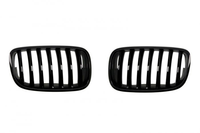 Grila radiator Dreapta/Stanga Set 2 bucati, model pachet M, negru lucios potrivit BMW X5 E70 3.0-4.8 2006-2013 [2]