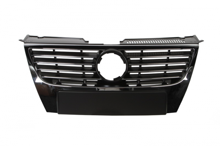 Grila radiator fata ornamente cromate; emblema mare, negru/crom VW PASSAT intre 2005-2010 [2]