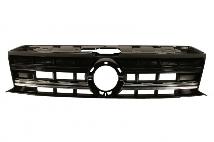 Grila radiator Mijloc cu locas emblema; cu ornamente cromate, negru potrivit VW AMAROK 3.0D dupa 2017 [1]