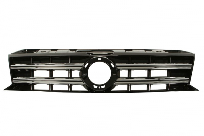 Grila radiator Mijloc cu locas emblema; garnituri cromate, negru potrivit VW AMAROK 3.0D dupa 2016 [2]