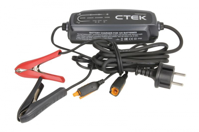 Incarcator baterii CT5 POWERSPORT, voltaj incarcare: 12 V CTEK, curent schimbat: 2,3A, alimentare electrica: 230V, tip baterie: AGM/Ca/Ca/EFB/GEL/LFP/Li-Fe/LiFePO4/Li-Iron/MF/WET, compatibil cu BMW Ca [2]
