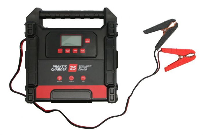 Incarcator baterii PRAKTIK CHARGER 25 LCD, voltaj incarcare: 12/24 V IDEAL, curent schimbat: 25A, alimentare electrica: 230V, tip baterie: AGM/EFB/GEL/LiFePO4/MF/WET [2]