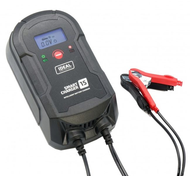 Incarcator baterii SMART CHARGE 15 LCD, voltaj incarcare: 12/24 V IDEAL, curent schimbat: 8/15A, alimentare electrica: 230V, tip baterie: AGM/GEL/MF/WEL [2]
