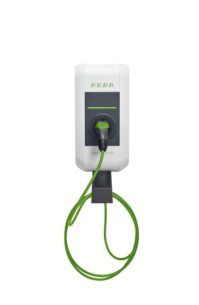 Incarcator perete P30 a-serie Green Edition 120 163, numar faze: 3, 11kW, colour: gri/alb, cablu tip 2 (nicio posibilitate de testare UDT) a-serie EN Type2 3p 6m cablu 11kW - GREEN [1]