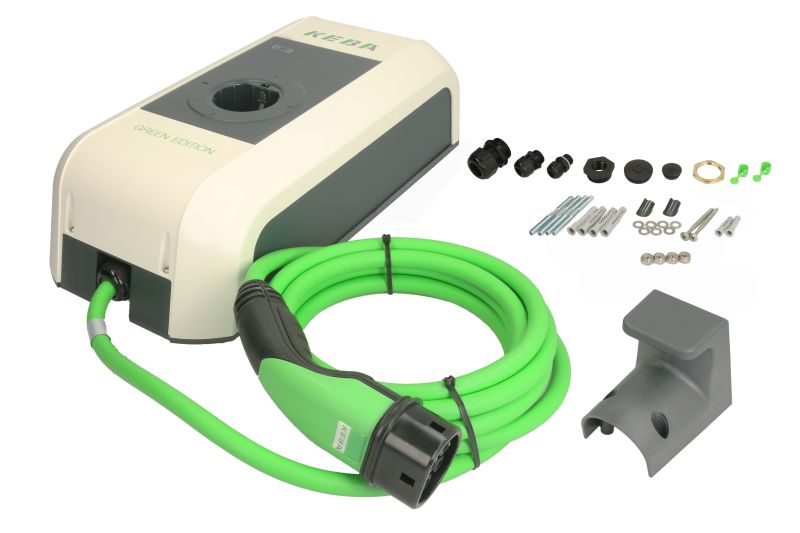 Incarcator perete P30 a-serie Green Edition 122 120, numar faze: 3, 22kW, colour: gri, cablu tip 2 (nicio posibilitate de testare UDT) a-serie EN Type2 3p 6m cablu 22kW-RFID - GREEN [1]