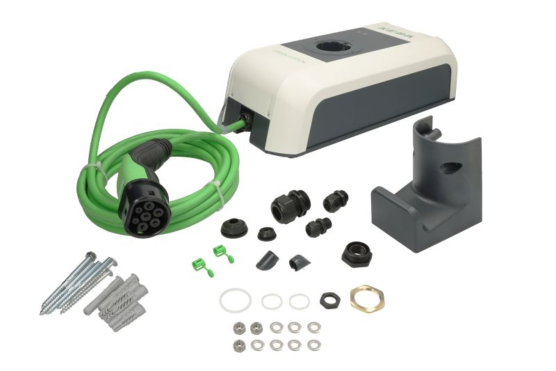 Incarcator perete P30 a-serie Green Edition 123 559, numar faze: 3, 11kW, colour: gri/alb, cablu tip 2 (nicio posibilitate de testare UDT) a-serie EN Type2 3p 6m cablu 11kW-RFID - [1]