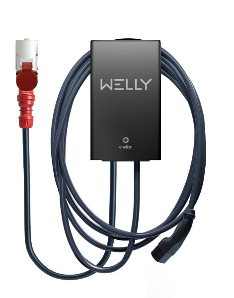 Incarcator perete Welly, numar faze: 3, 22kW, culoare: negru, cablu tip 2 WELLY Powder coated 9005S negru RCMB 3-Phase plug 6H [1]