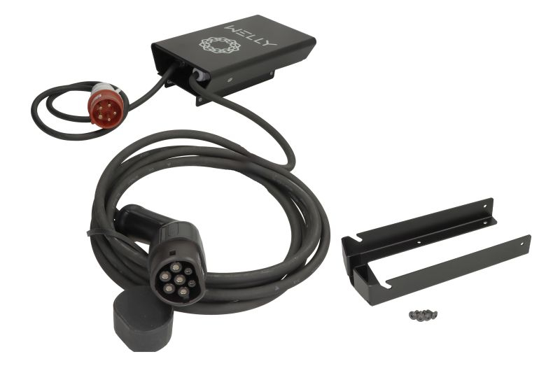 Incarcator perete Welly, numar faze: 3, 11kW, culoare: negru, cablu tip 2 WELLY Powder coated 9005S negru RCMB 3-Phase plug 6H [2]