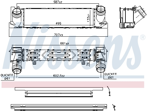 Intercooler BMW Seria 1 (F20), 1 (F21), 2 (F22, F87), 2 (F23), 3 (F30, F80), 3 (F31), 3 GRAN TURISMO (F34), 4 (F32, F82), 4 (F33, F83), 4 GRAN COUPE (F36) 1.5-2.0D dupa 2011 [1]
