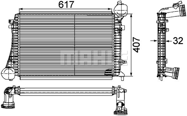 Intercooler potrivit AUDI A3; SEAT ALTEA, ALTEA XL, LEON, TOLEDO III; SKODA OCTAVIA II, SUPERB II; VW CADDY III, CADDY III/MINIVAN, GOLF PLUS V, GOLF V, JETTA III, PASSAT B6, TOURAN 1.9D 05.03- [2]