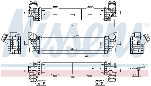 Intercooler potrivit BMW Seria 5 (G30, F90), 5 (G31), 6 GRAN TURISMO (G32), 7 (G11, G12) 2.0-3.0DH 07.15- [1]