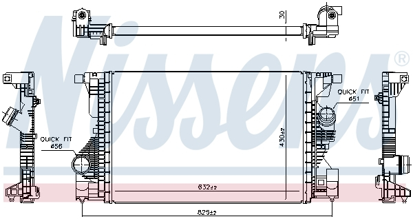Intercooler potrivit MERCEDES A (V177), A (W177), B SPORTS TOURER (W247), CLA (C118), CLA SHOOTING BRAKE (X118), GLA (H247), GLB (X247) 1.3/2.0 03.18- [1]