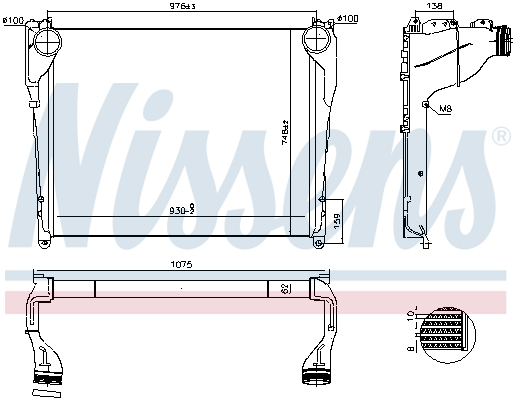 Intercooler potrivit MERCEDES ACTROS MP4 / MP5, ANTOS, AROCS 471.943-OM936.916 07.11- [1]