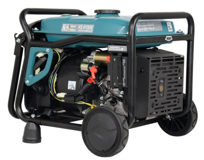 Invertor generator tip combustibil: Petrol 230V, putere motor 7 HP, putere maxima: 4kW, curent nominal: 17,4A, prize: 12V/8,3A, 2x16A (230V); pornire: electric/manual [2]