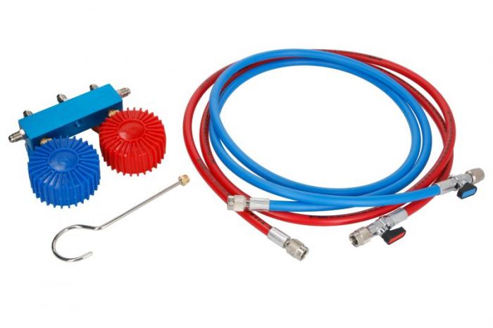 Kit testare scurgeri ERRECOM , tip refrigerant R12/R134a cu manometre si seturi de presiune [2]