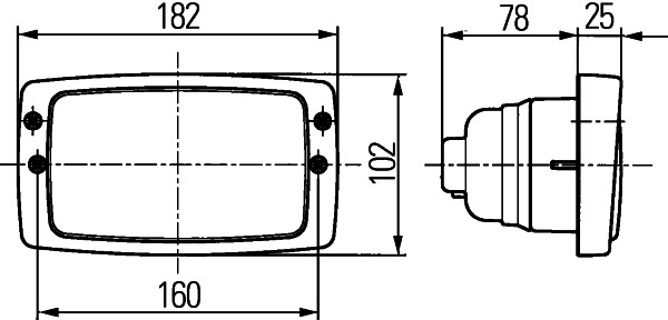 Lampa de lucru (H3/Halogen, 12/24V, 35/70W, 1000lm, lungime: 182mm, inaltime: 102mm, latime: 182mm, adancime: 103mm, fara becuri; negru, in relief) potrivit FENDT 200, 300, 900 01.80- [4]