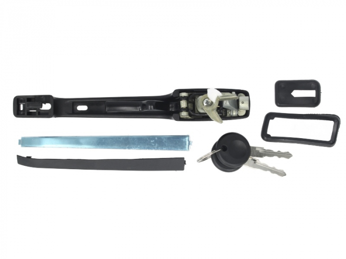 Maner usa Fata Dreapta cu cheie, exterior, cu incuietoare, crom/negru potrivit VW CADDY I, GOLF II, JETTA II, PASSAT B2, POLO, POLO CLASSIC, POLO II, SCIROCCO 0.9-2.2 1979-1994 [2]