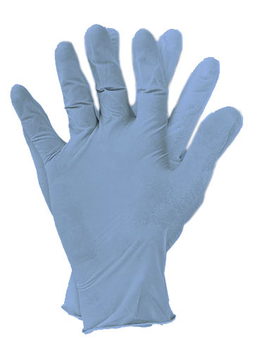 Manusi de protectie, manusi NITRYL, nitril, marime: 8/M, 100 buc., culoare: albastru, durabilitate: EN 374; EN 455; EN ISO 374-5:2016, cum se foloseste: de unică folosință [1]