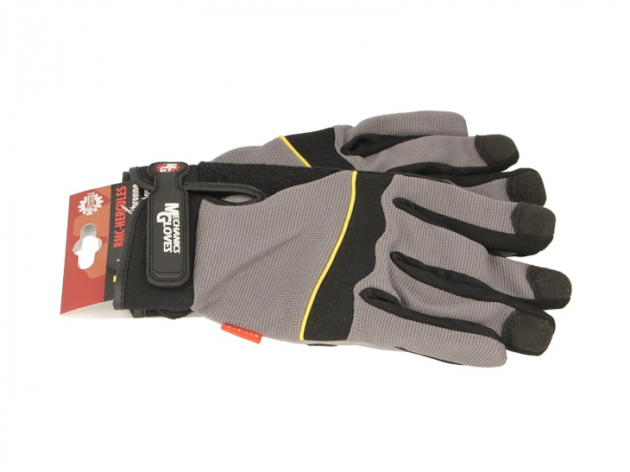 Manusi de protectie RMC-HERCULES, piele sintetica, marime: 9/L, 1 pereche, culoare: gri/negru, durabilitate: EN ISO 21420:2020, cum se foloseste: reutilizabil [2]