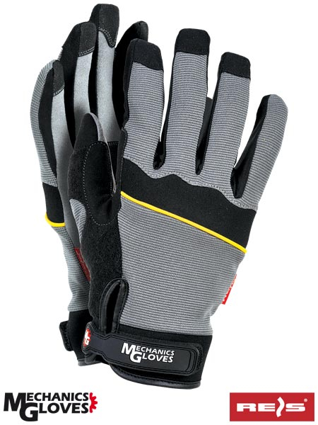 Manusi de protectie RMC-HERCULES, piele sintetica, marime: 9/L, 1 pereche, culoare: gri/negru, durabilitate: EN ISO 21420:2020, cum se foloseste: reutilizabil [1]
