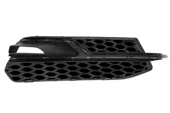 Ornament bara Fata Stanga (inchis, S-LINE, cu gauri pentru lampa de ceata, plastic, crom/negru) potrivit AUDI A3 06.08- 04.12-06.16 [2]