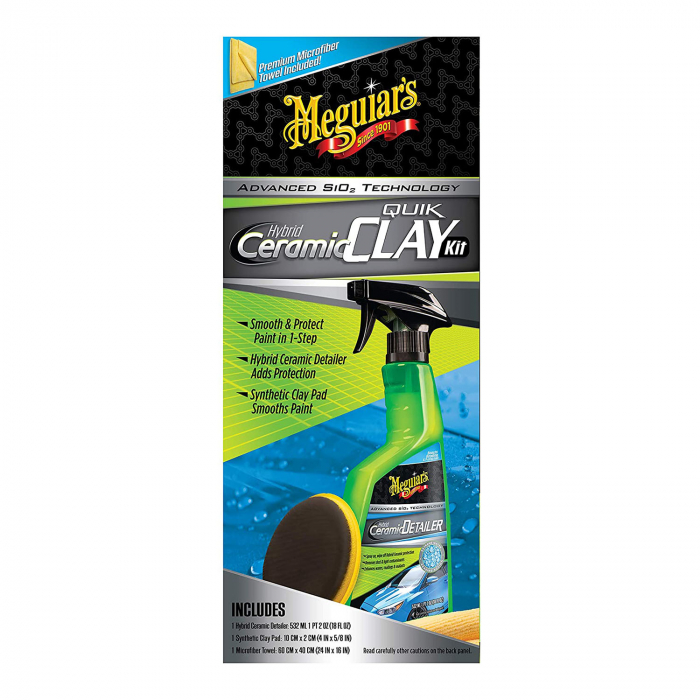 Pachet detailing auto Meguiar's , include spray ceramic, burete aplicator si laveta stergere, 532 ml, Hybrid Ceramic Quik Clay Kit [4]