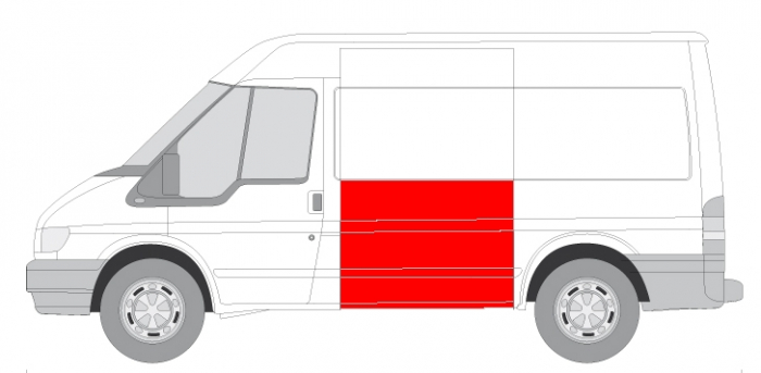 Panou lateral stanga 1/2 inaltime, scurt model, partea inferioara FORD TRANSIT intre 2000-2014 [2]