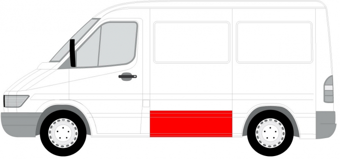 Panou lateral stanga 42.5cm, partea inferioara MERCEDES SPRINTER; VW LT intre 1995-2006 [2]