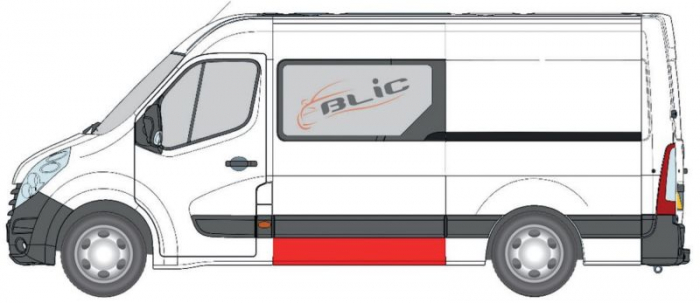 Panou lateral stanga lateral Kit reparatie lungime 30cm, lungime 148cm OPEL MOVANO; RENAULT MASTER dupa 2010 [2]