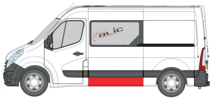 Panou lateral stanga varianta lunga, partea inferioara, lungime 23cm, lungime 148cm NISSAN NV400; OPEL MOVANO B; RENAULT MASTER III dupa 2010 [2]