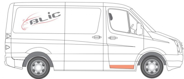 Panou pentru reparatie usa fata dreapta duct MERCEDES SPRINTER 3,5-T 906, SPRINTER 3-T 906, SPRINTER 4,6-T 906, SPRINTER 5-T 906; VW CRAFTER 30-35, CRAFTER 30-50 dupa 2006 [2]